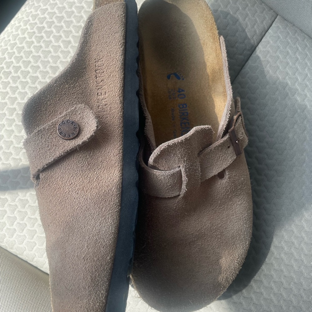 Boston Birks Taupe Suade